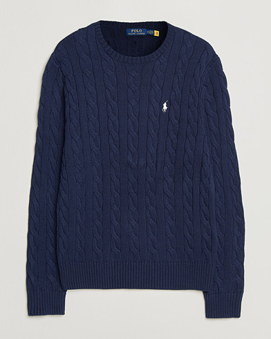 Polo Ralph Lauren Cotton Cable Pullover Bright Navy – Blauw