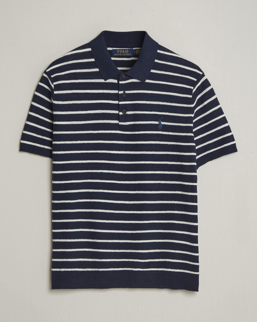 Polo Ralph Lauren Cotton Blend Striped Polo Bright Navy Combo – Meerkleurig