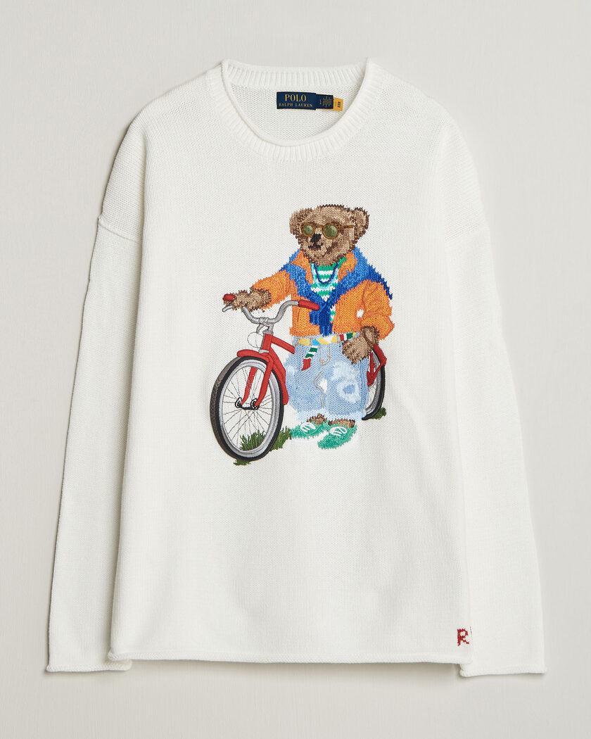 Polo Ralph Lauren Cotton Bear Sweater Deckwash White – Wit