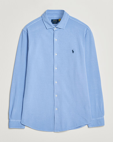 Polo Ralph Lauren Featherweight Knitted Shirt Canvas Blue – Blauw