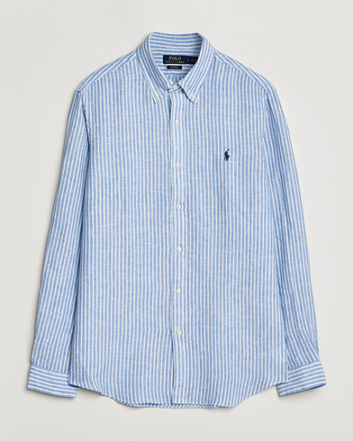 Polo Ralph Lauren Custom Fit Linen Shirt Blue/White – Blauw