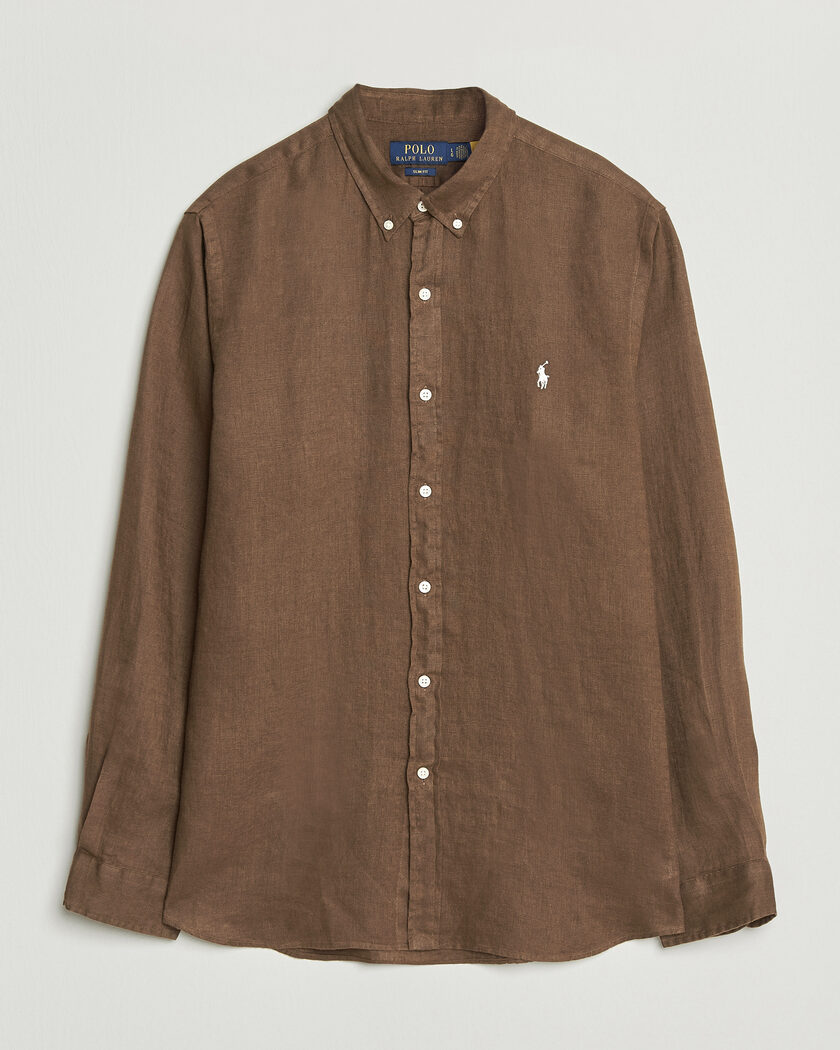 Polo Ralph Lauren Slim Fit Linen Shirt Chestnut – Bruin