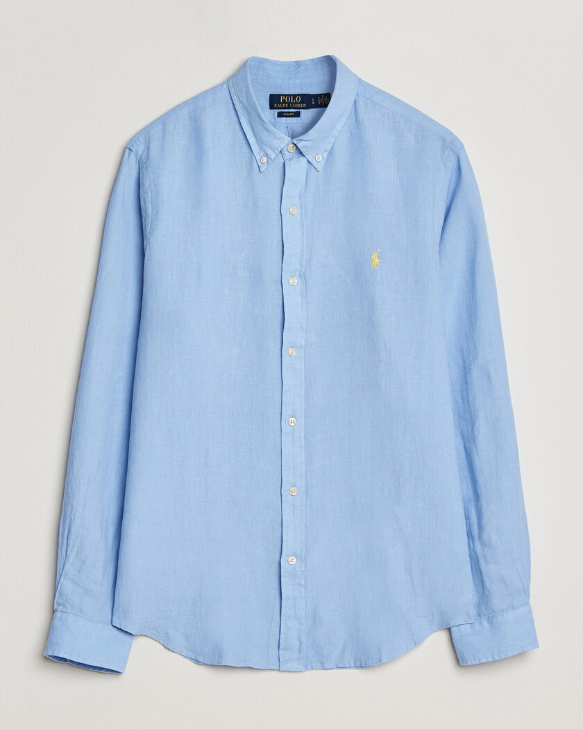 Polo Ralph Lauren Slim Fit Linen Shirt Austin Blue – Blauw