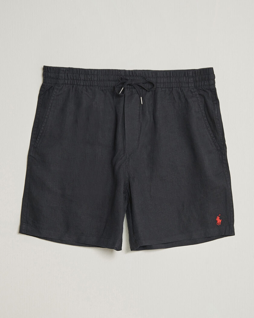 Polo Ralph Lauren Dyed Linen Shorts Polo Black – Zwart