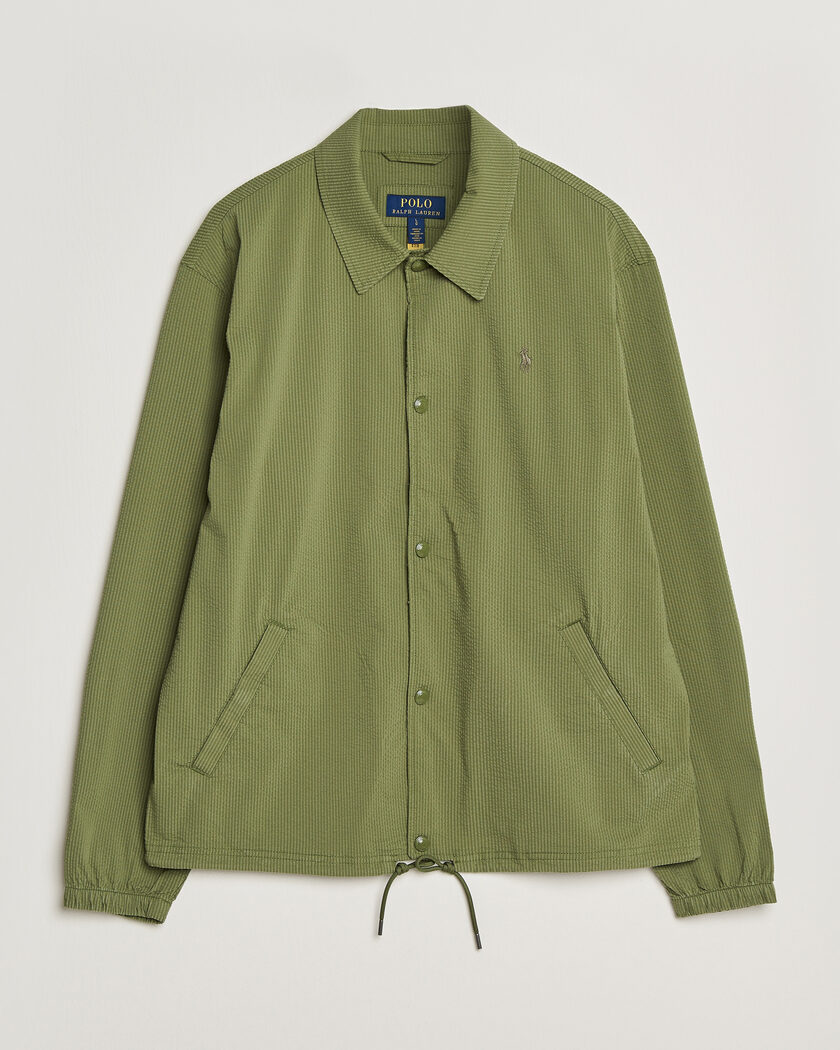 Polo Ralph Lauren Seersucker Windbreaker Jacket Supply Olive – Groen