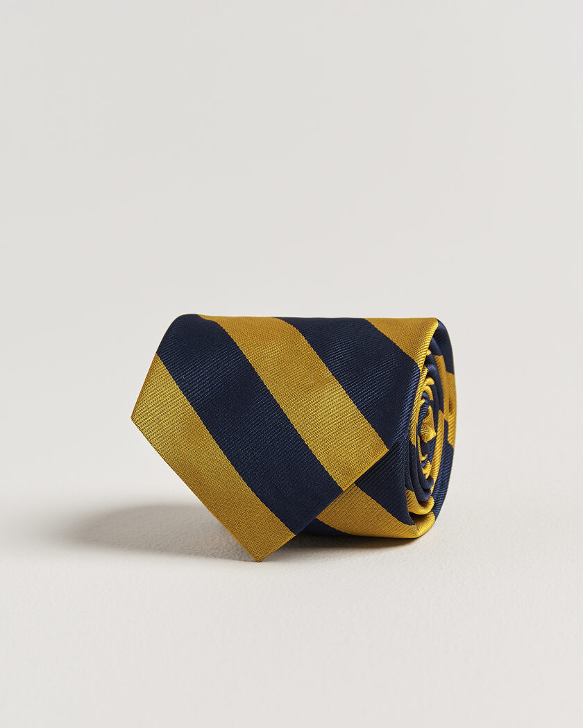 Polo Ralph Lauren Striped Club Tie Navy/Gold – Blauw