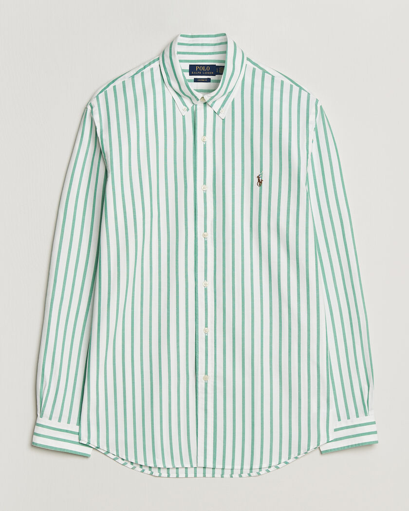 Polo Ralph Lauren Custom Fit Striped Oxford Shirt Green – Groen