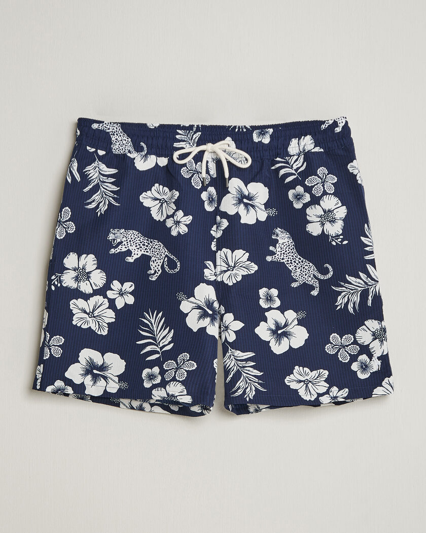 Polo Ralph Lauren Traveler Mid Trunk Seersucker Jaguar Tropical – Blauw