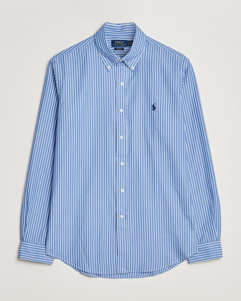 Polo Ralph Lauren Custom Fit Poplin Striped Shirt Medium Blue – Blauw