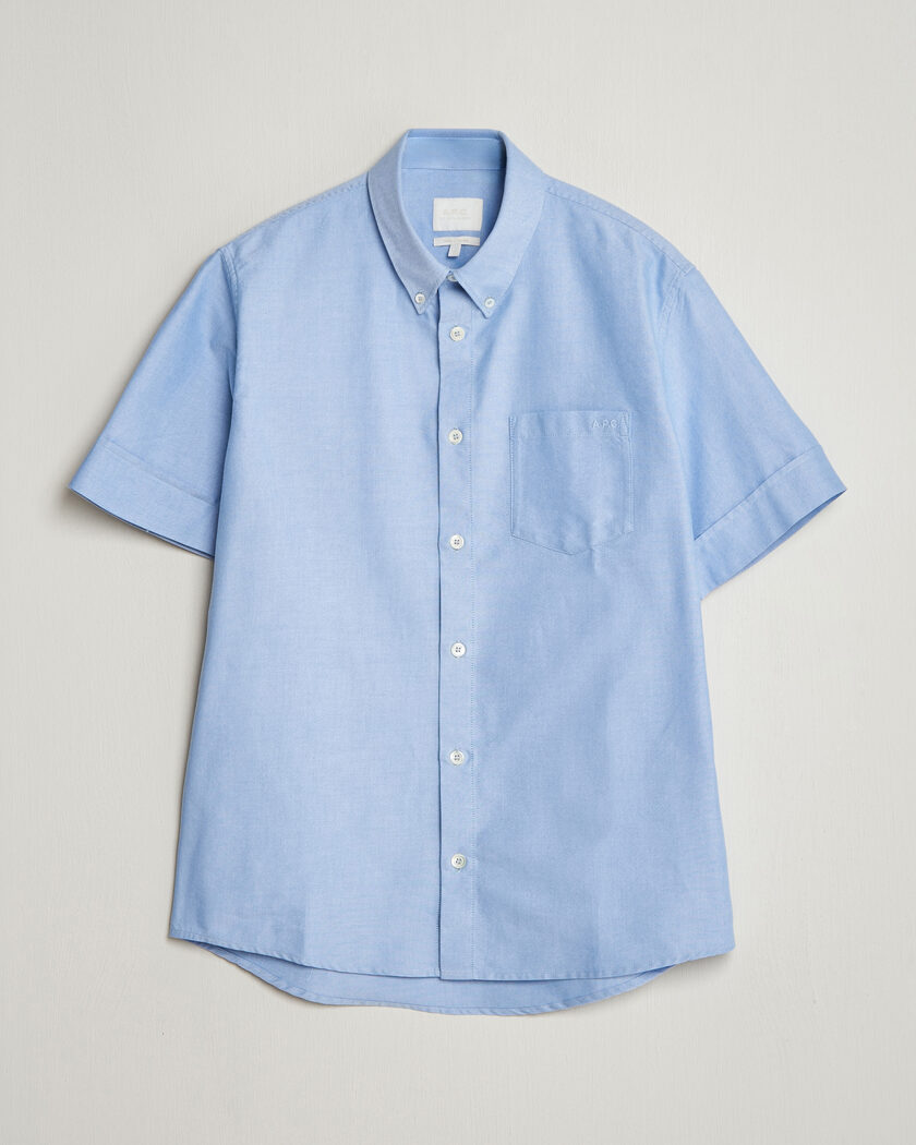 A.P.C. Jack Short Sleeve Shirt Light Blue – Blauw