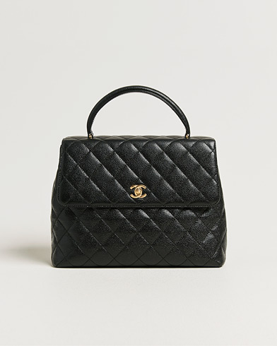 Chanel Pre-Owned Kelly Top Handle Bag Caviar Black – Zwart