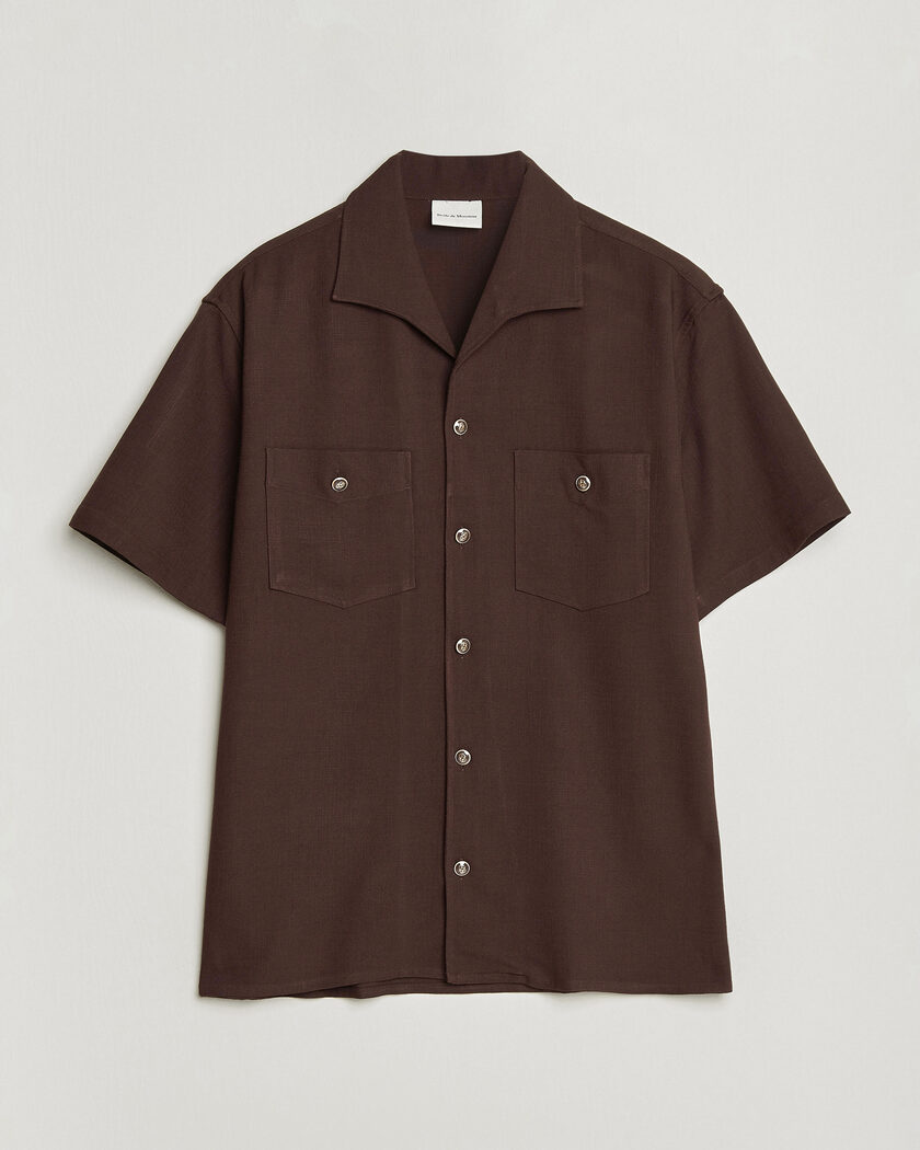 Drôle de Monsieur Viscose Resort Shirt Brown – Bruin