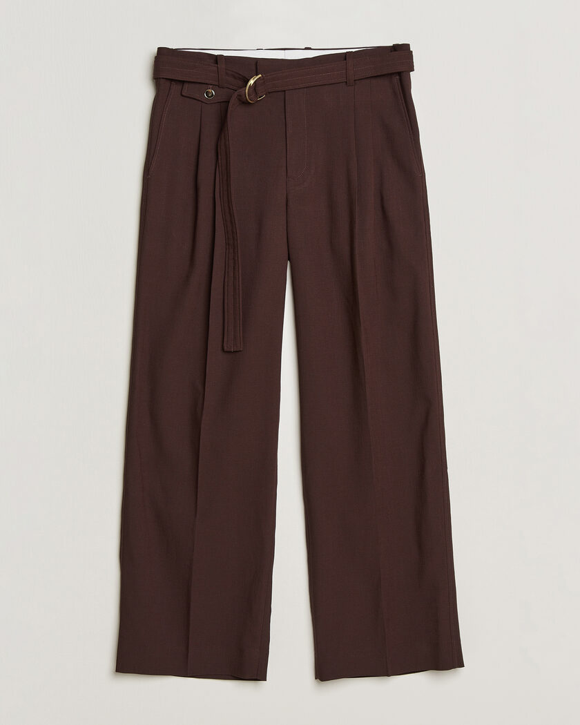 Drôle de Monsieur Viscose Pleated Trousers Brown – Bruin