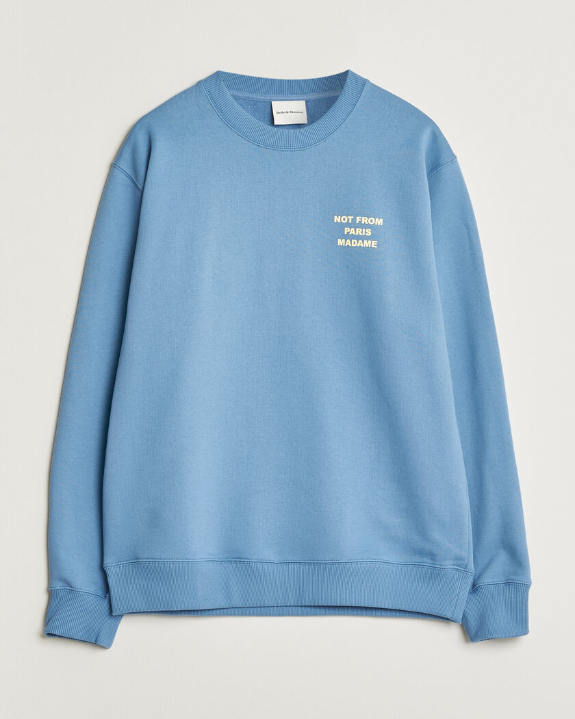Drôle de Monsieur Slogan Sweatshirt Atlantic Blue – Blauw