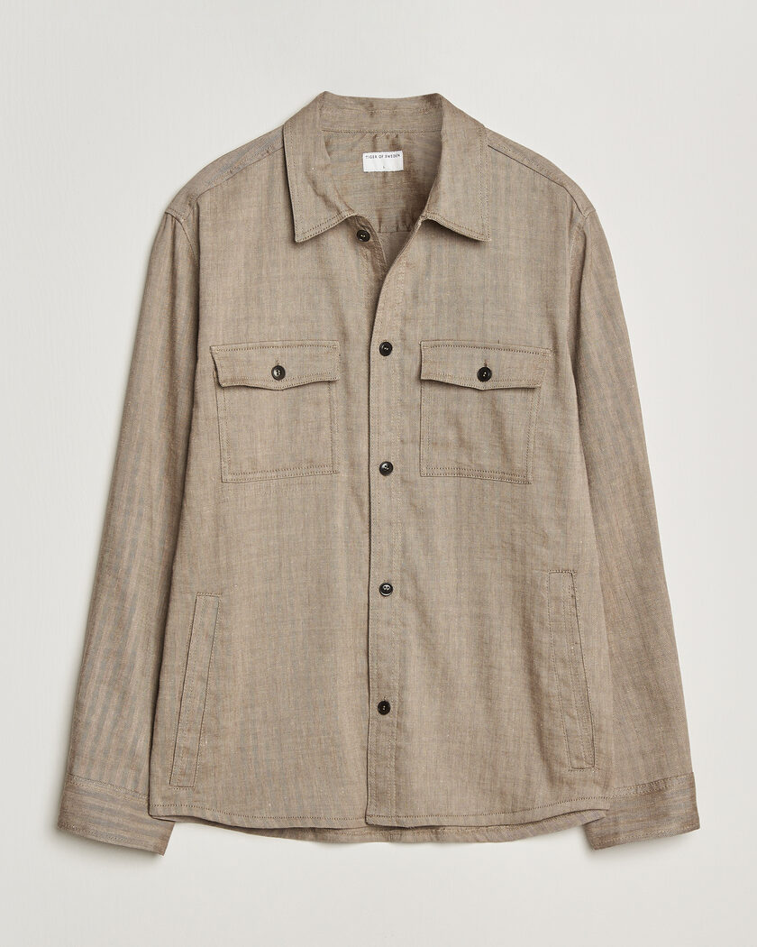 NN07 Alban Cotton/Linen Overshirt Ivory | Man - CareOfCarl.nl