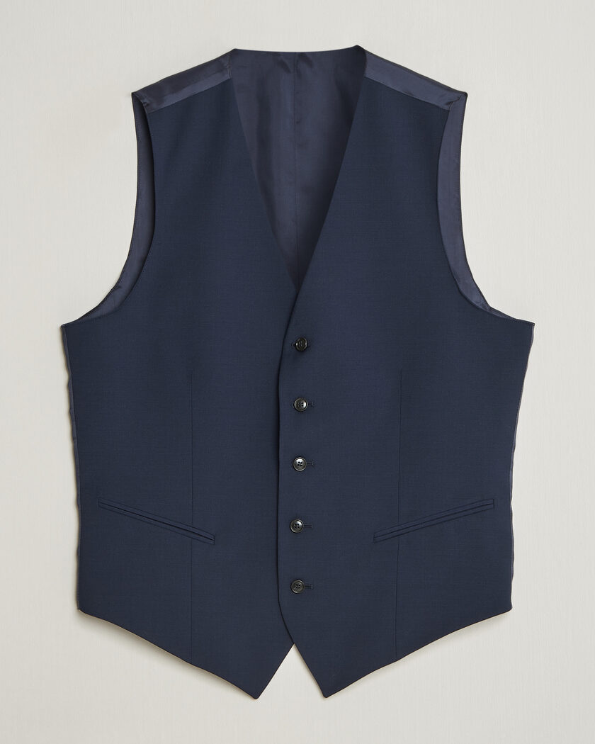 Tiger of Sweden Winston Wool Travel Waistcoat Royal Blue – Blauw