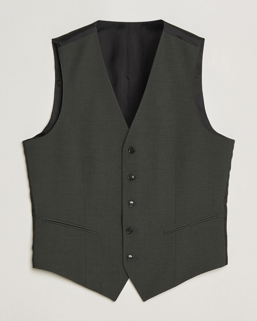 Tiger of Sweden Winston Wool Travel Waistcoat Olive Extreme – Groen