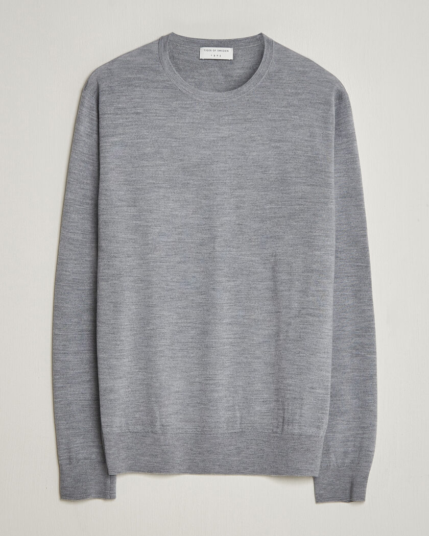 Tiger of Sweden Connor Crew Neck Pullover Grey Melange – Grijs