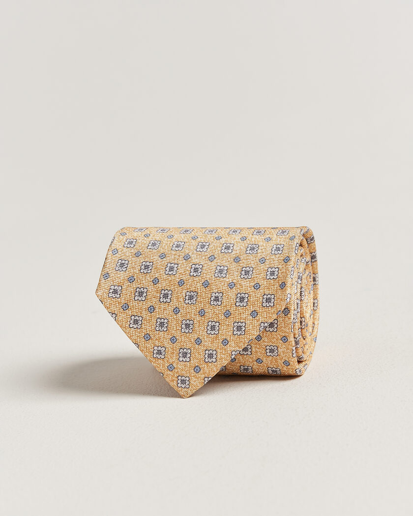 Amanda Christensen Silk Oxford 8cm Flower Tie Yellow – Geel