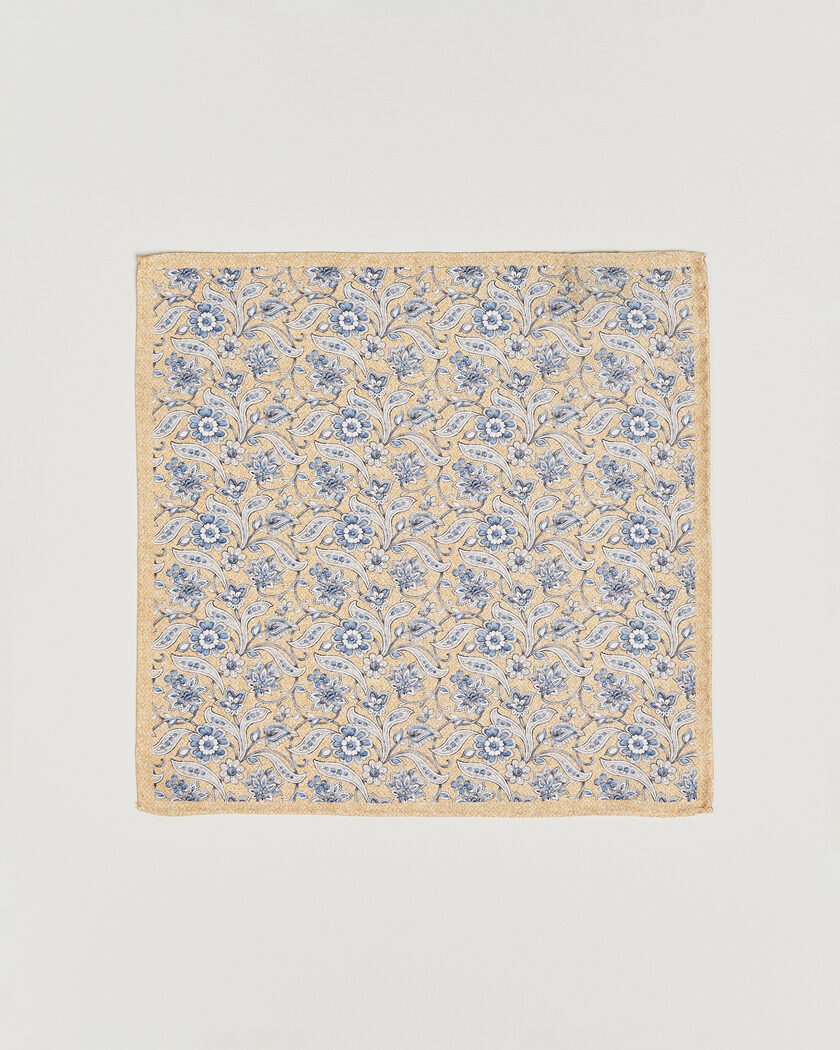 Amanda Christensen Silk Oxford Large Flower Pocket Square Yellow – Geel