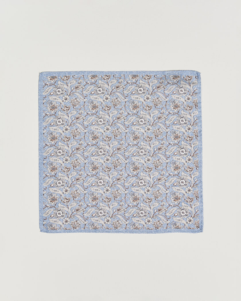 Amanda Christensen Silk Oxford Large Flower Pocket Square Blue – Blauw