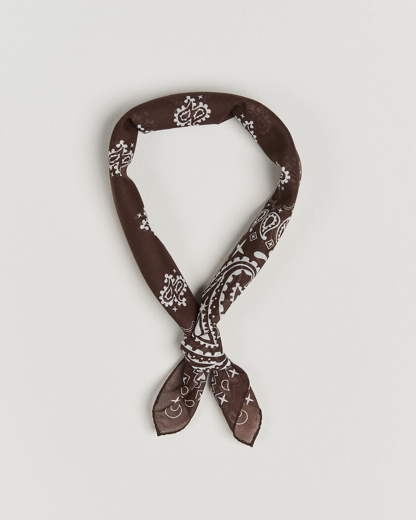 Amanda Christensen Cotton Voilé Paisley Bandana Dark Brown – Bruin
