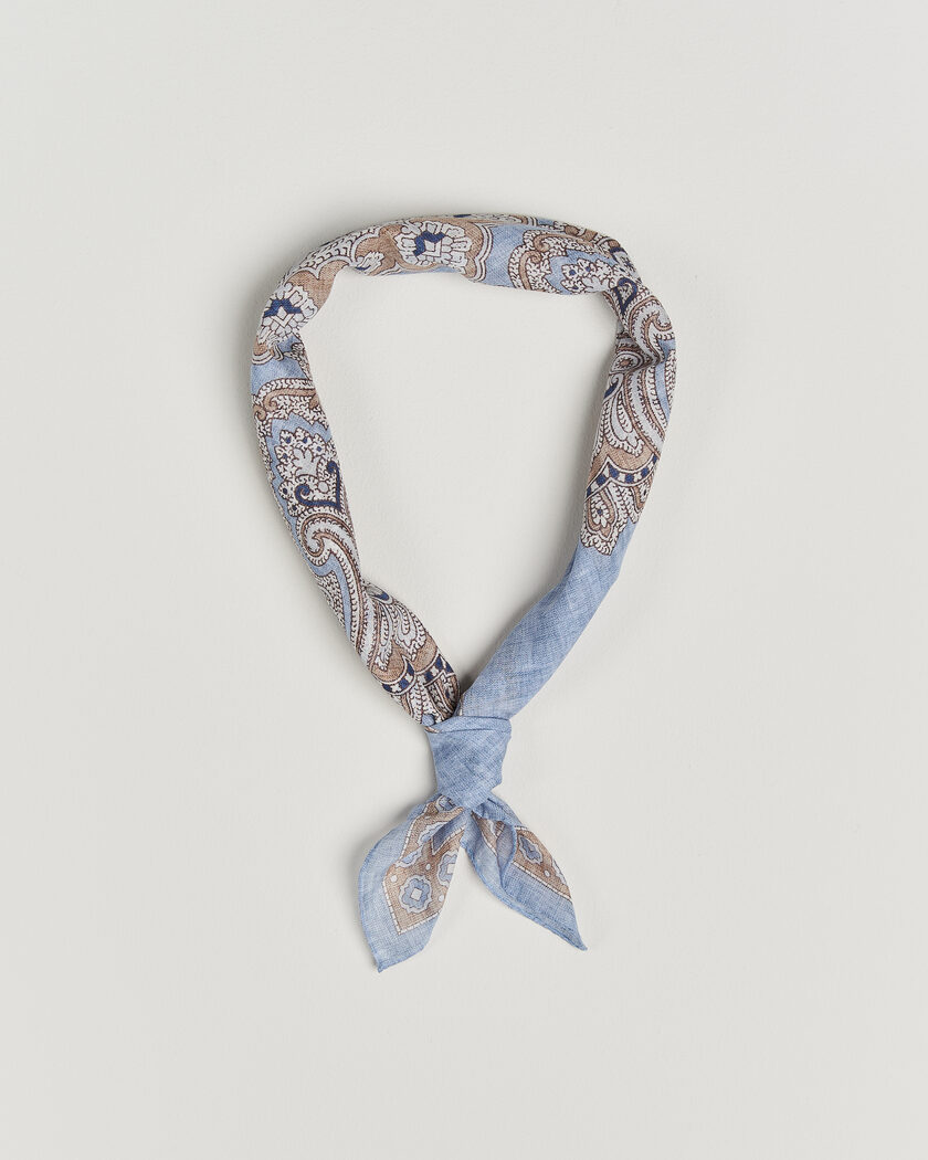 Amanda Christensen Cotton Voilé Large Paisley Bandana Blue – Blauw