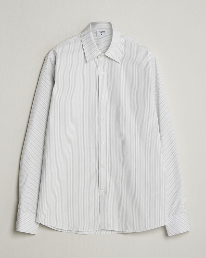 Filippa K Cotton Poplin Striped Shirt White/Black – Wit