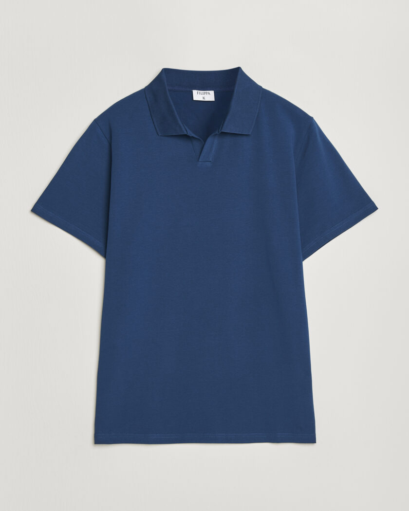 Filippa K Soft Lycra Polo T-Shirt Night Teal – Blauw