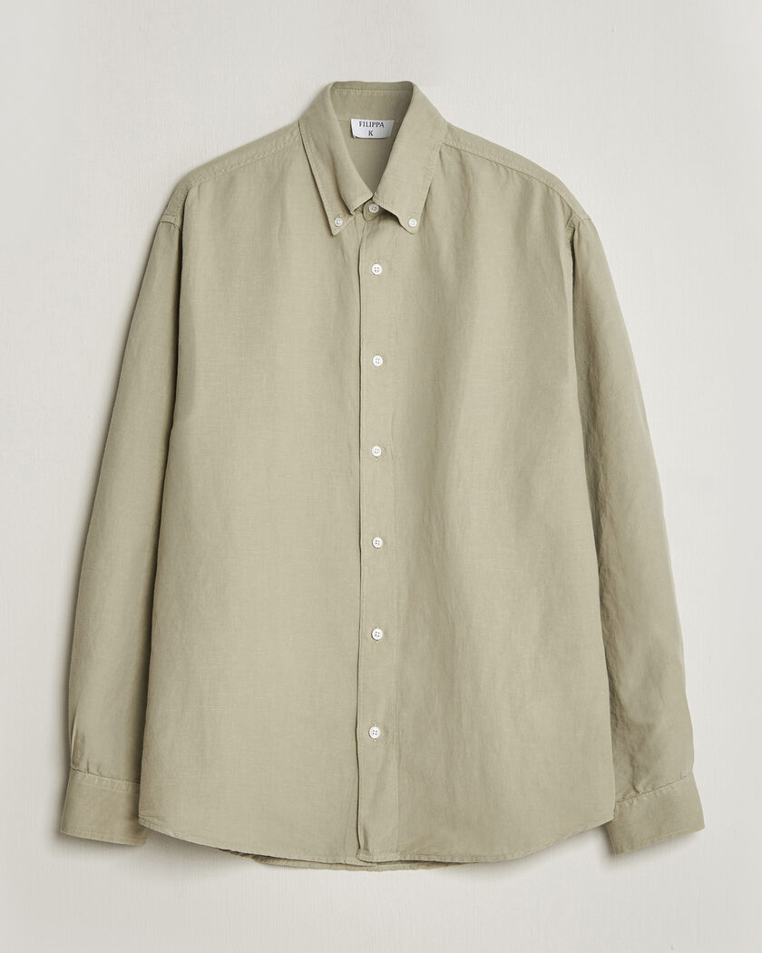 Filippa K Relaxed Cotton/Linen Shirt Light Green – Groen