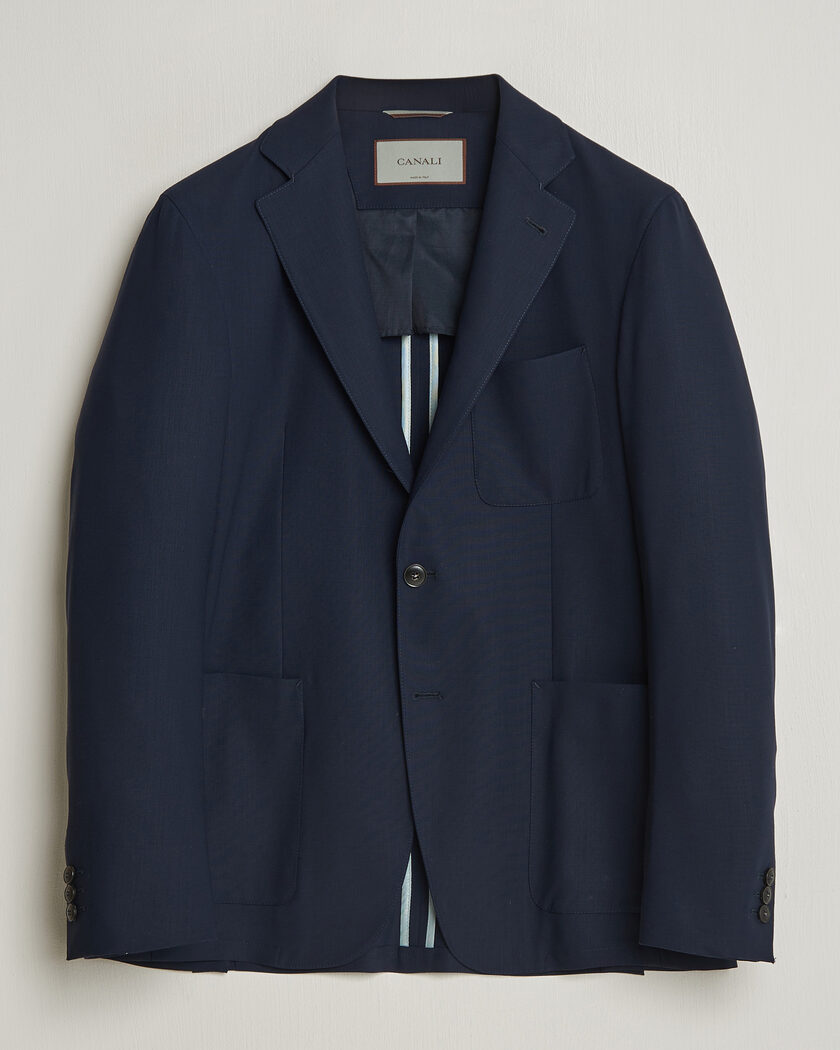 Canali Unconstructed Impeccabile Wool Blazer Navy – Blauw