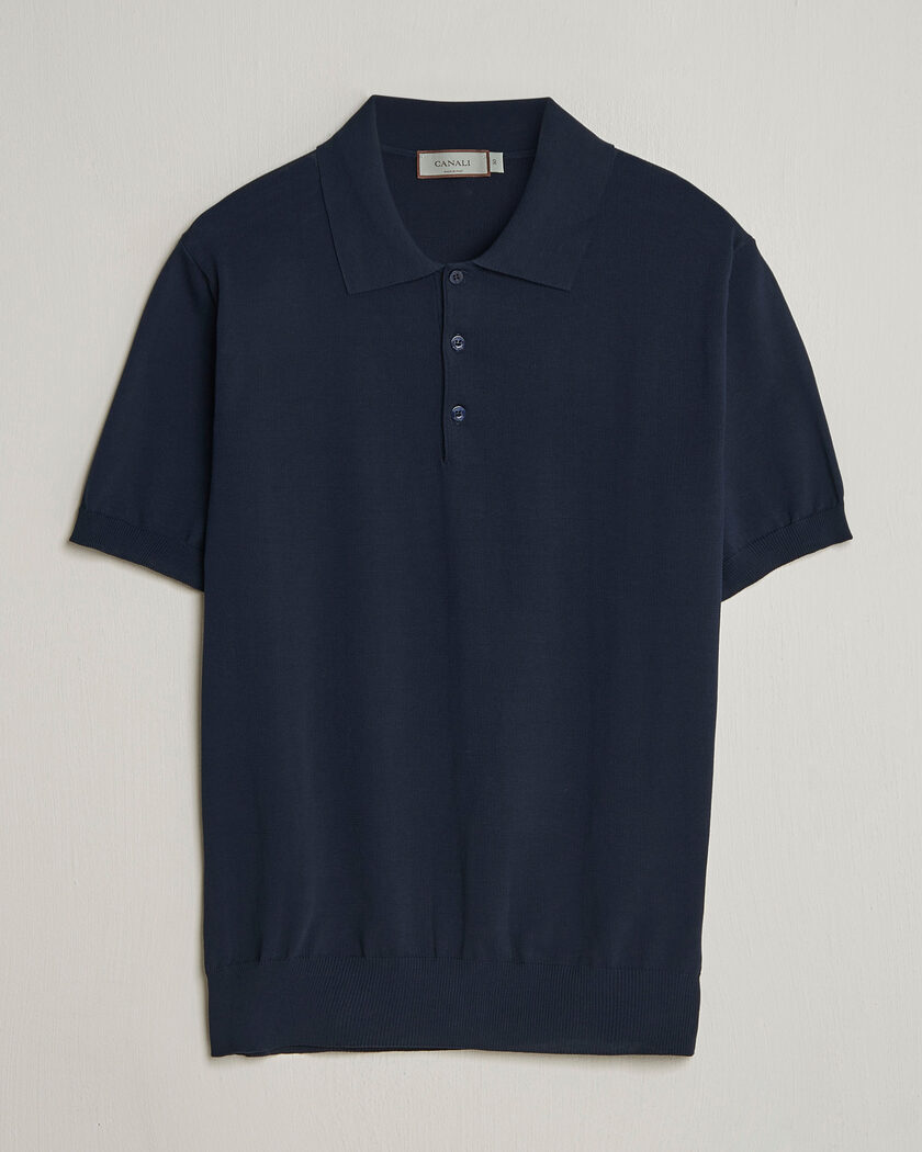 トップス MONCLER navy polo shirt Moncler Contrast Rib Polo Navy | Man - CareOfCarl.nl