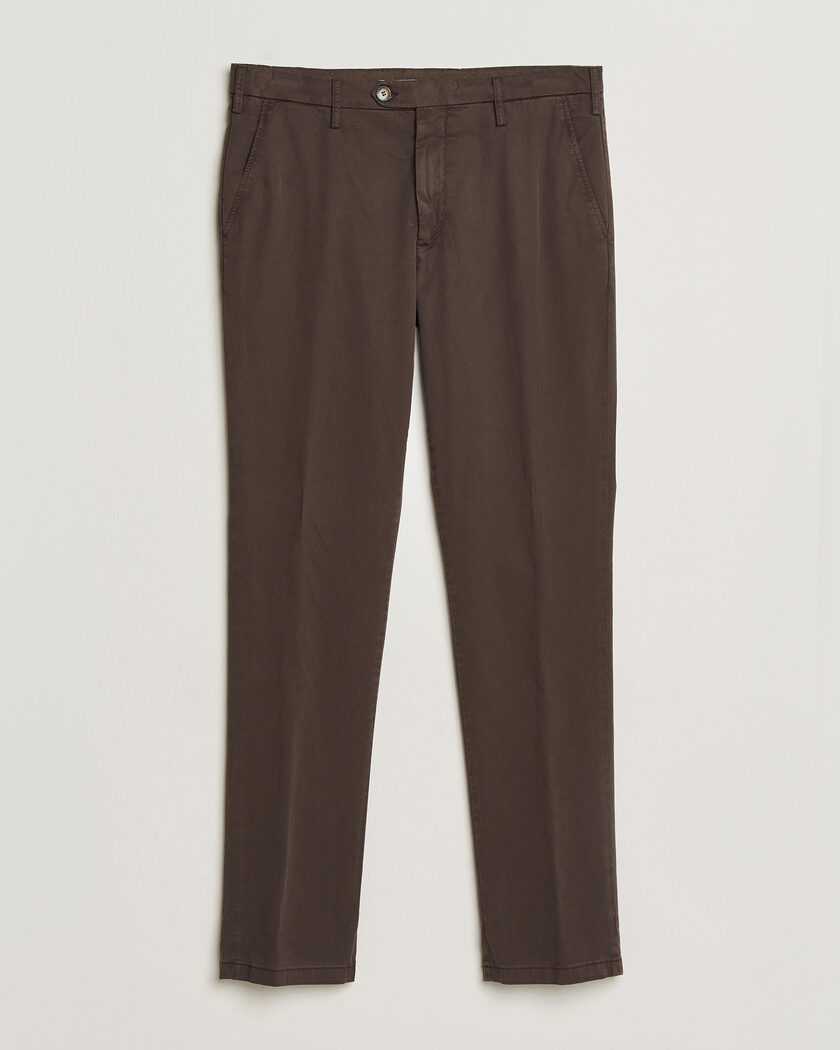 Canali Regular Fit Cotton/Stretch Chinos Dark Brown – Bruin