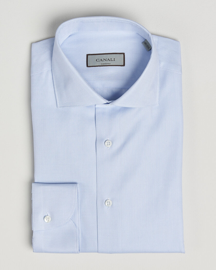 Canali Slim Fit Oxford Shirt Light Blue – Blauw