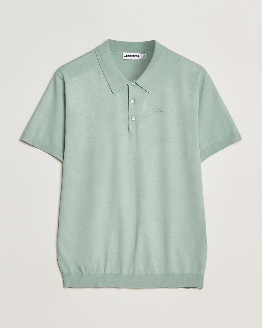 J.Lindeberg Ridge Knitted Polo Jadeite – Groen