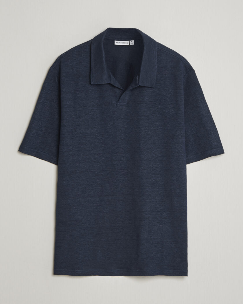 J.Lindeberg Roy Linen Polo JL Navy – Blauw