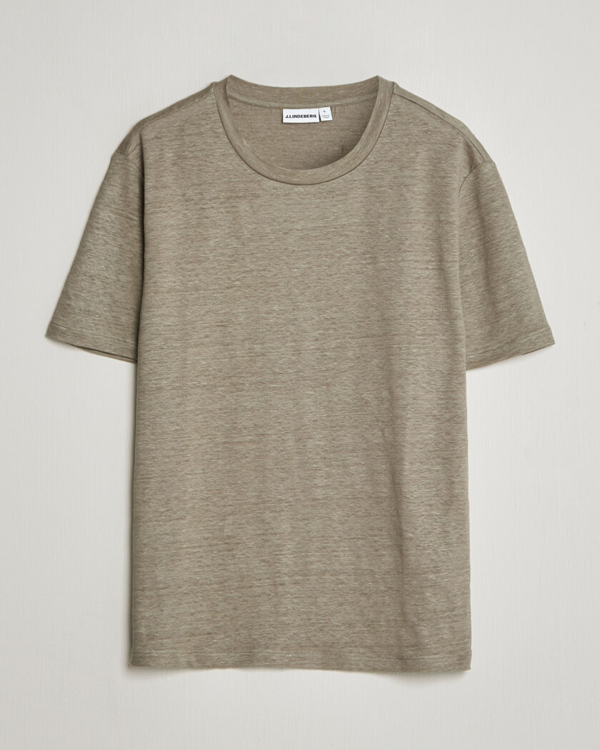 J.Lindeberg Coma Linen T-Shirt Brindle – Groen