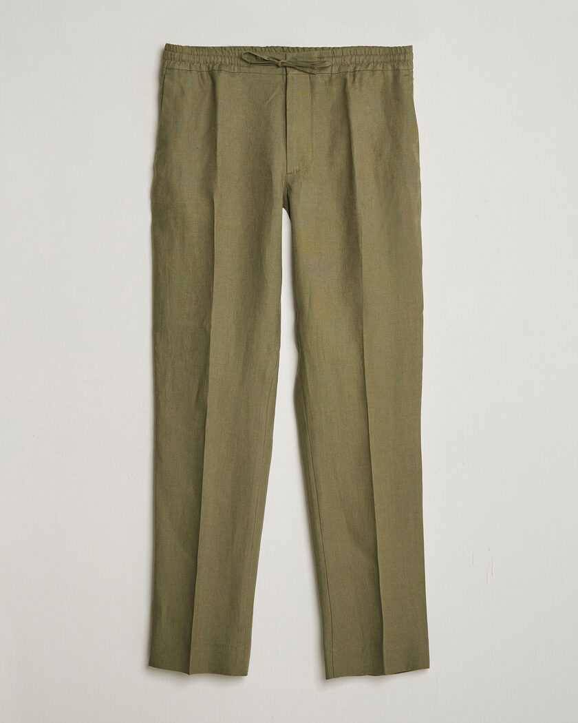  J.Lindeberg Soren Drape Linen Pants Kalamata – Groen