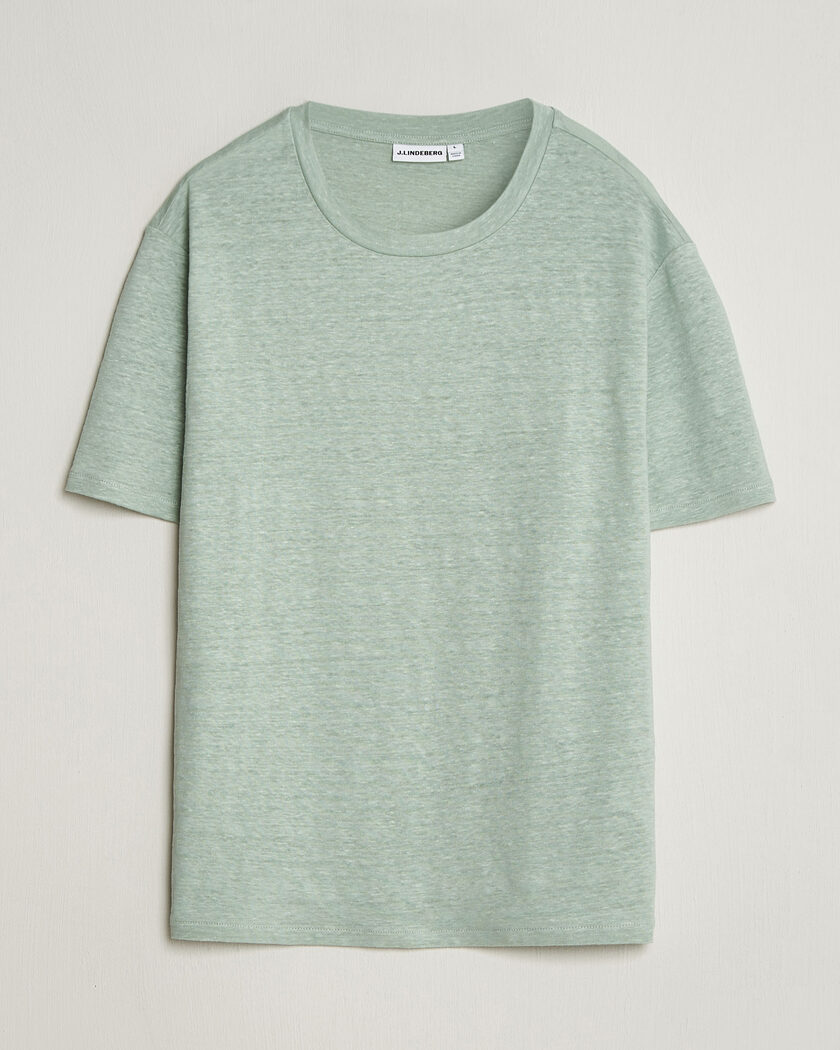 J.Lindeberg Coma Linen T-Shirt Jadeite – Groen