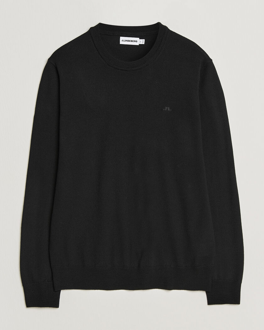 J.Lindeberg Keane Merino Crew Neck Pullover Black – Zwart