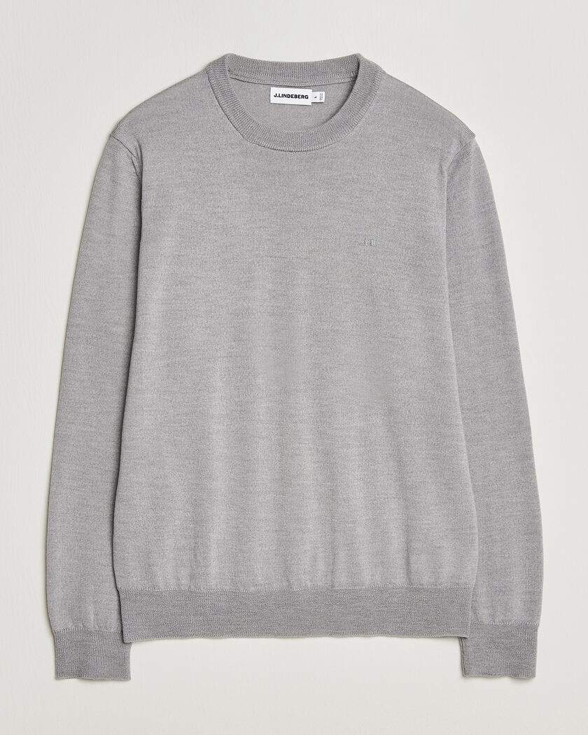 J.Lindeberg Keane Merino Crew Neck Pullover Light Grey Melange – Grijs