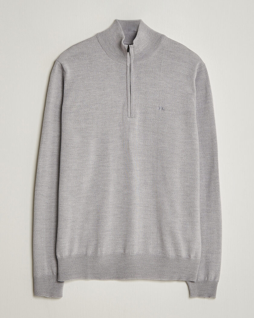 J.Lindeberg Kiyan Merino Half Zip Light Grey Melange – Grijs