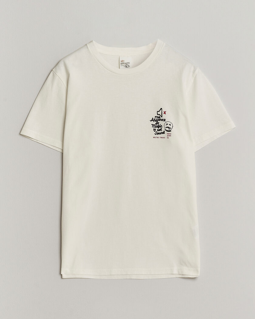 Nudie Jeans Roy Printed T-Shirt Chalk White – Wit