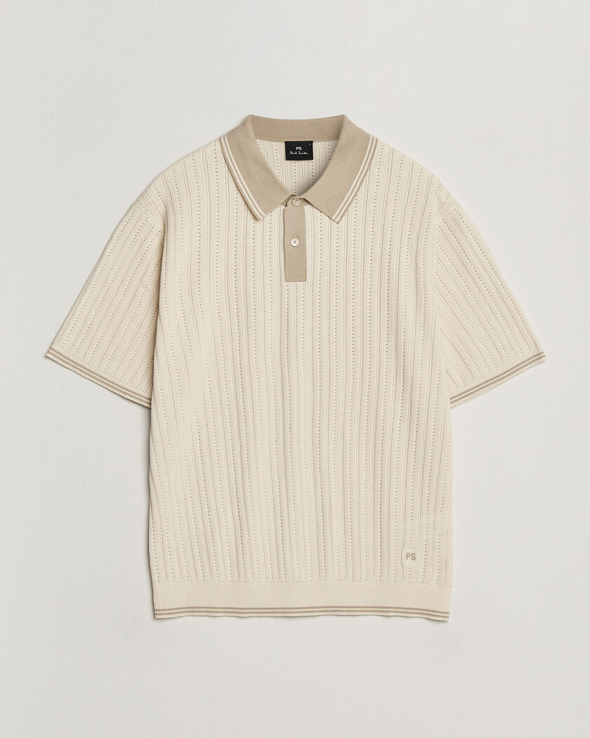 PS Paul Smith Cotton Knitted Polo White – Beige