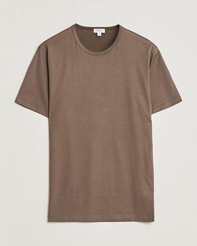 Sunspel Crew Neck Q82 Cotton T-Shirt Dark Cedar – Bruin