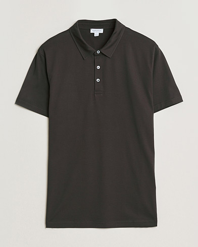 Sunspel Cotton Jersey Polo Dark Chocolate – Bruin