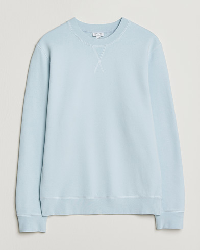 Sunspel Loopback Sweatshirt Pastel Blue – Blauw