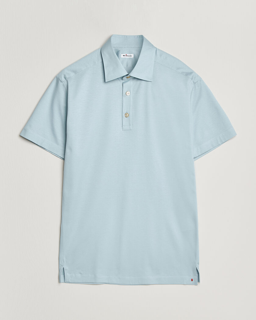Kiton Short Sleeve Jersey Polo Sky Blue – Blauw