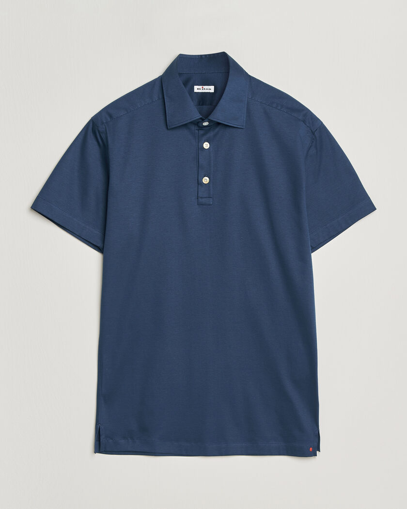 Kiton Short Sleeve Jersey Polo Dark Blue – Blauw