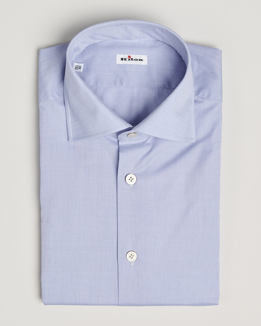 Kiton Slim Fit Dress Shirt Light Blue – Blauw